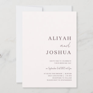 Beige Convite de casamento minimalista neutro