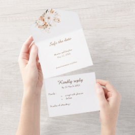 Beige floral de aquarela e ouro