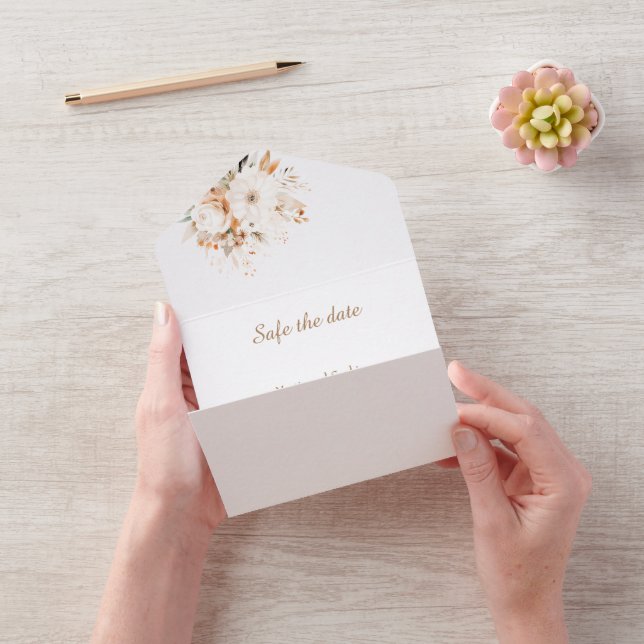 Beige floral de aquarela e ouro (Video)