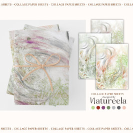 Beige Green Gray Abstract  Collage 