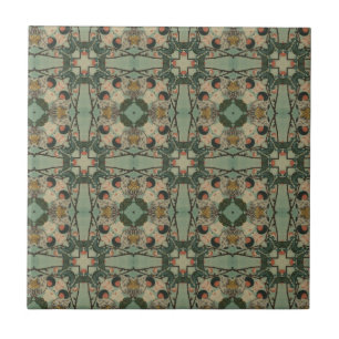 Beige Greens Trellis   AZULEJO