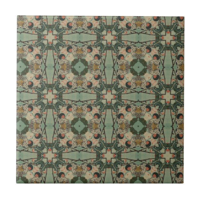 Beige Greens Trellis | AZULEJO (Frente)