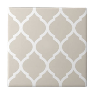 Beige Marroquino Quatrefoil, Azulejo cerâmico com