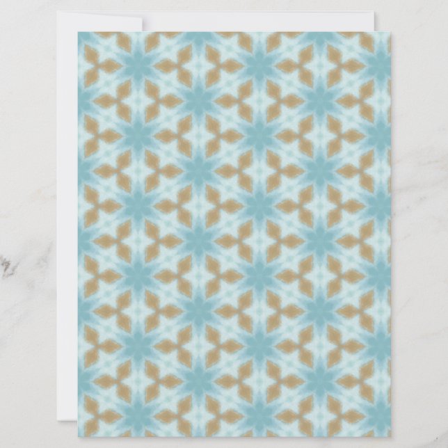 Beige on Blue geometric tile scrapbook paper (Frente)