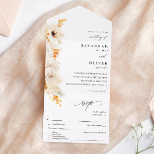 Beige & Orange Floral