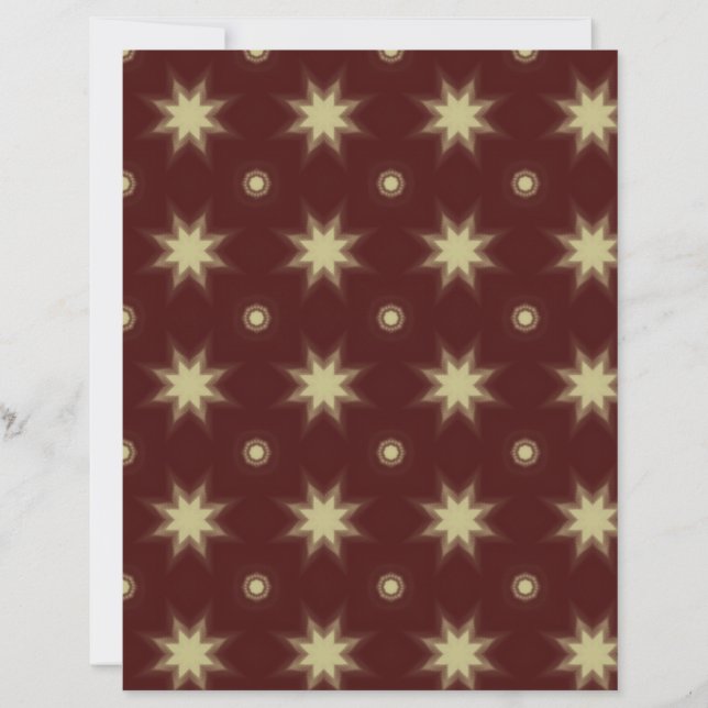 Beige Stars on Maroon scrapbook paper (Frente)