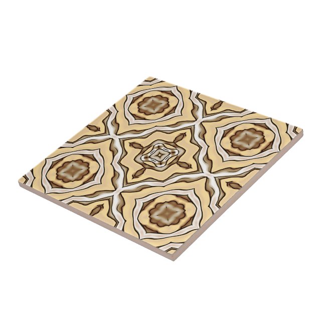 Beige Tan Brown Taupe Ivory Tribe Art (Lateral)