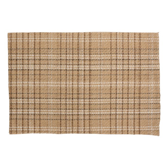 Beige Tartan: Clássica Xadrez Weave. (Frente)