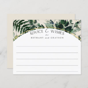 Beige watercolor Greenery Foliage aviso de casamen
