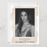 Beige Watercolor Photo Quinceañera