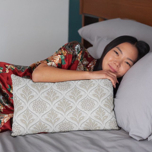 Beige & White Sparkling Quatrefoil Pattern (Criador carregado)