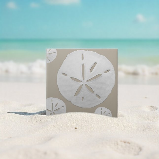 Beige & White Tropical Beach Sand Dollar (Criador carregado)