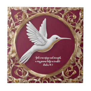 Beija-flor-branco com altura vermelha personalizáv
