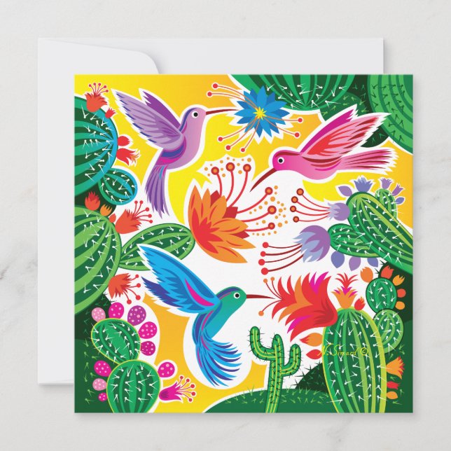 Beija-flores e Cactos Floridos (Frente)