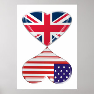 Beijando EUA e o poster BRITÂNICO da arte das