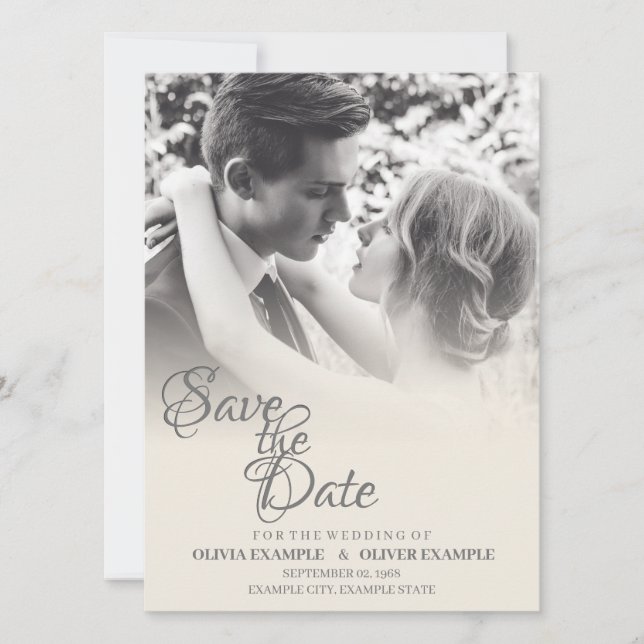 Beijar casal de casamento em monocromo (Frente)