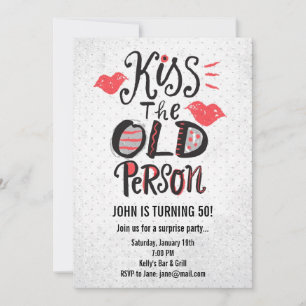Beije a Pessoa Idosa! Convite de Aniversário