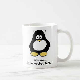"Beije caneca do pinguim dos meus pés Webbed