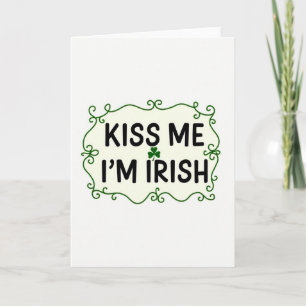 Beije Me Eu Sou Irlandês Cartão Divertido