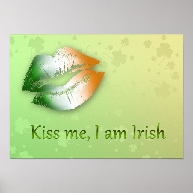 Beije-me Eu sou Irlandês - Poster Impressão (Frente)