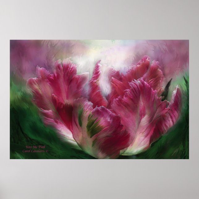 Beije-me Poster de Arte Rosa/Impressão (Frente)
