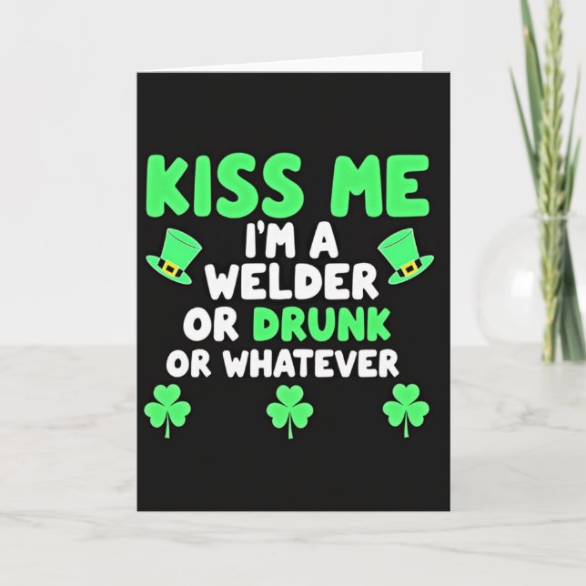 Beije-me Qualquer que Seja o Cartão de St Patricks (Frente)