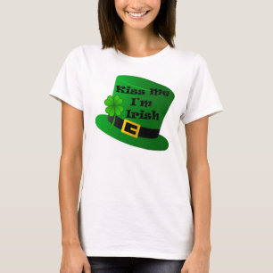 Beije Me Sou Irlandesa Camiseta Feminina
