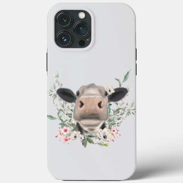 beijo de nariz de vaca flores aquarela cinza anima (Verso)