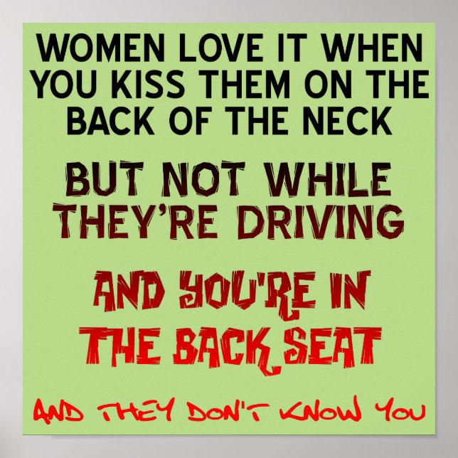Beijo No Pescoço - Sinal De Poster Engraçado (Frente)