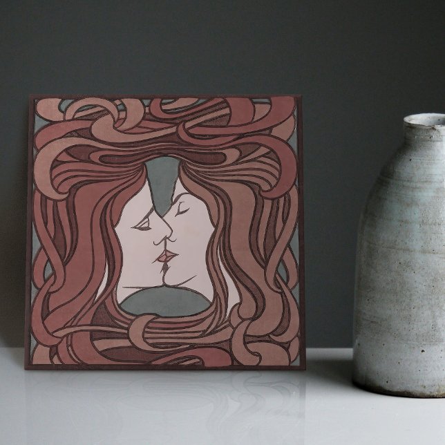 Beijo Peter Behrens Art Nouveau Art Deco Cerami (Criador carregado)