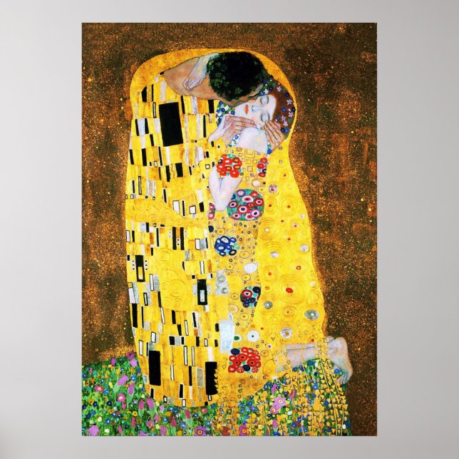 Beijo por Gustav Klimt Impressão (Frente)