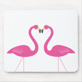 Beijo Rosa Flamingos Mousepad