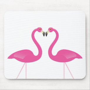 Beijo Rosa Flamingos Mousepad