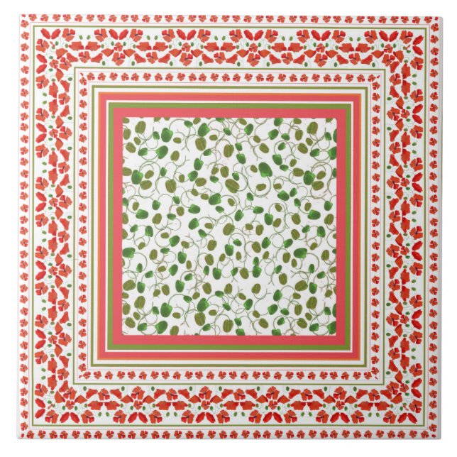 Beira decorativa da papoila, botões da papoila, (Frente)