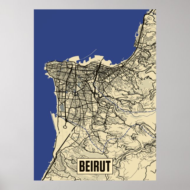 Beirut Map Poster (Frente)