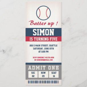 Beisebol Boas Festas de aniversário de Convite de 