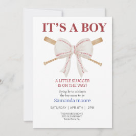 Beisebol é um convite para chá de fraldas de menin