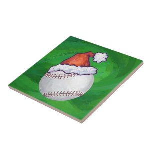 Beisebol em Santa Hat em verde