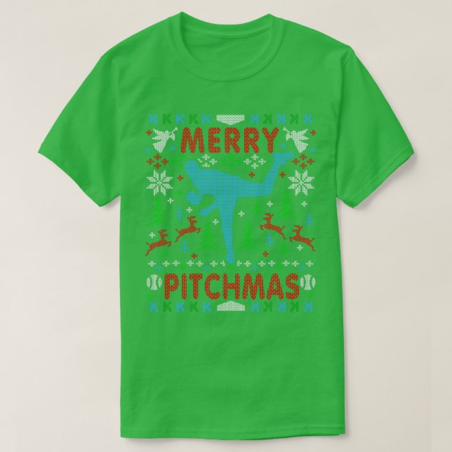 Beisebol Engraçado Enfiando Par De Suéter De Natal (Frente do Design)
