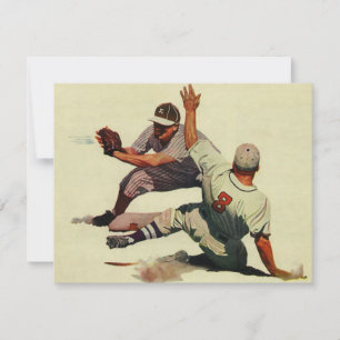 Beisebol Esportivo Vintage, Jogador Deslizando par