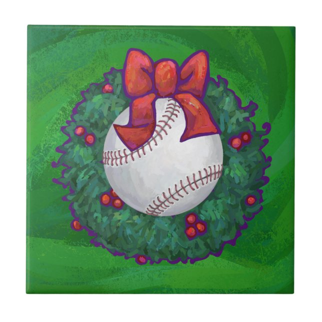 Beisebol na Wreath de Natal (Frente)
