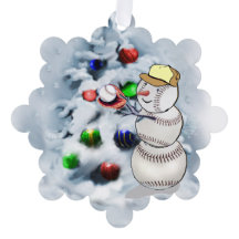 Beisebol Snowman Natal
