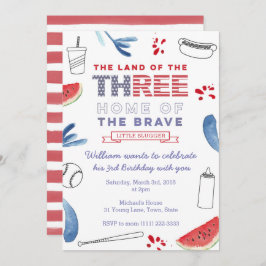 Beisebol Terceiro Convite de Aniversário, cachorro