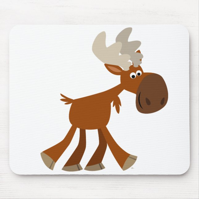 Bela animação feliz Moose Mousepad (Frente)