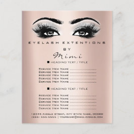 Bela Artista Makeup Salon Lashes Flyer Rosa Cinza