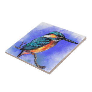 Bela Ave Kingfisher - Arte de Aquarela 
