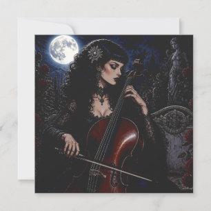 Bela Beleza Gótica Tocando Violoncelo