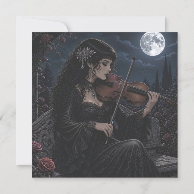 Bela Beleza Romântica Gótica Tocando Viola   (Frente)