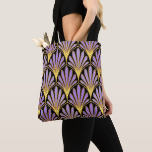 Bela Bolsa Tote Floral Art Déco