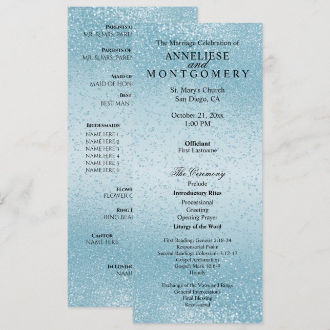 Bela Brilhante Azul - Programa (Frente/Verso)